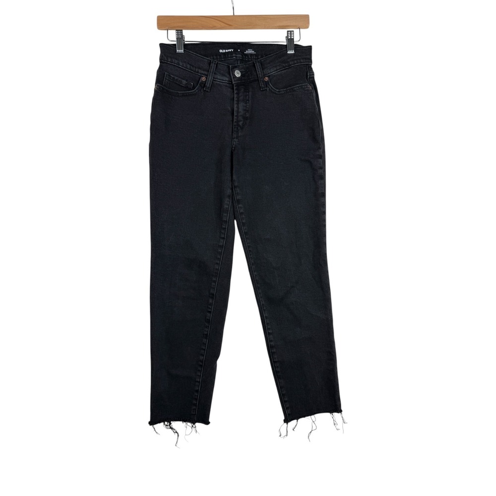 Old Navy High Rise O.G. Loose Straight Jeans size 0 Black